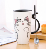 Large 600 ml Cute Ceramic Cat Mug - MyPaperPandaShop
