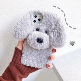 Three-dimensional teddy dog plush phone case - MyPaperPandaShop