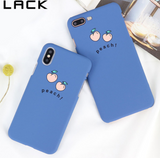 Ins net red small peach phone case simple blue phone case - MyPaperPandaShop