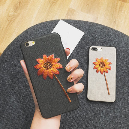 Embroidered Flower iPhone Case