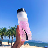Sakura Color Changing Glass Bottle