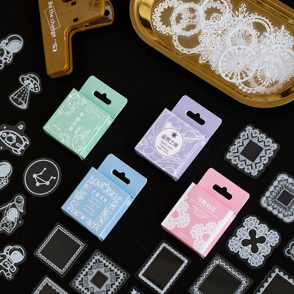 Transparent Lace Stickers Set: 4 Designs - MyPaperPandaShop