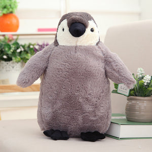 Fluffy Grey Penguin Plush