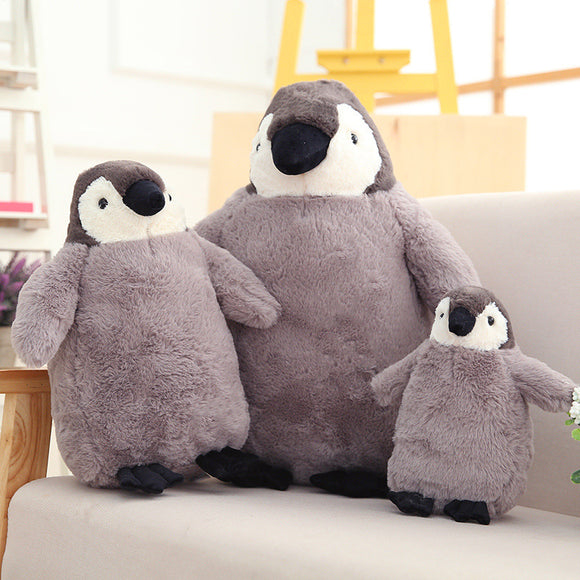 Fluffy Grey Penguin Plush