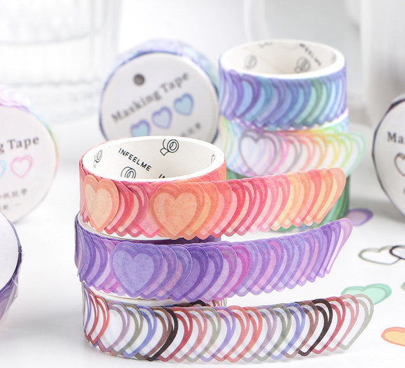 Heart Washi Tape Petals: 6 designs