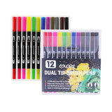 Dual-Tip Brush Pens and Fineliners: Set of 12/24/48/60/72/100