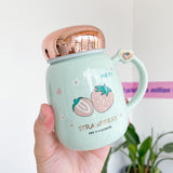 Pastel Kawaii Strawberry Ceramic Cup