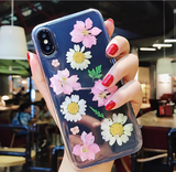 Epoxy real flower  case transparent acrylic protective cover - MyPaperPandaShop