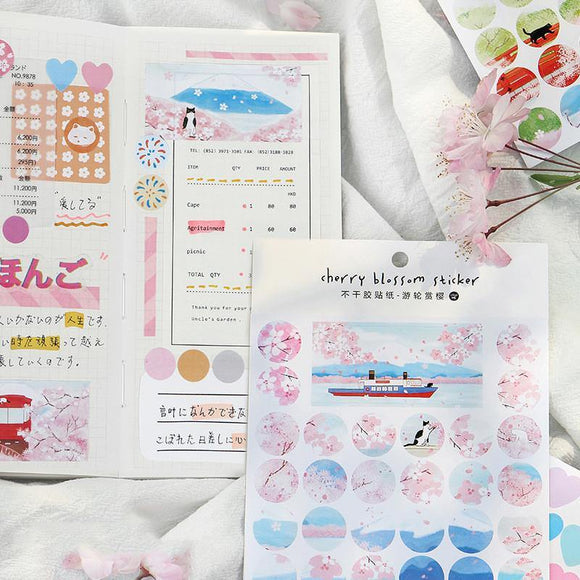Aesthetic Sakura Stickers Set - MyPaperPandaShop