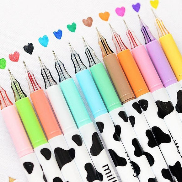 Milky Colorful Gel Pens: Set of 12 - MyPaperPandaShop