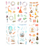 Cute Watercolor 6 Sheets Stickers Set: 13 Designs - MyPaperPandaShop