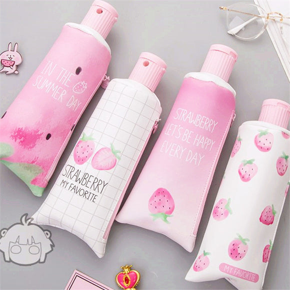 Pink Aesthetic Toothpaste Pencil Case: 4 designs