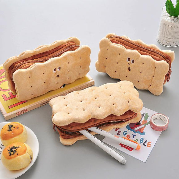 Kawaii Ice Cream Sandwich Plush Pencil Bag - MyPaperPandaShop