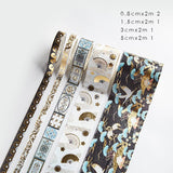 Japanese Gilded Washi Tapes Set of 5: 8 Designs - MyPaperPandaShop