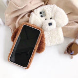Three-dimensional teddy dog plush phone case - MyPaperPandaShop