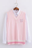 Kawaii Pink Pastel Bunny Vest Sweater