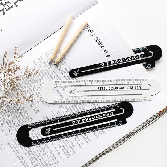 Two-Sided Ruler Bookmark: Black and White