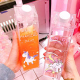 Milk Carton Style Water Bottle: Unicorn Series