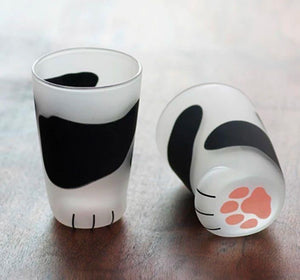 Cat Paw Frosted Glass Cup: 3 designs