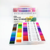 Dual-Tip Brush Pens and Fineliners: Set of 12/24/48/60/72/100