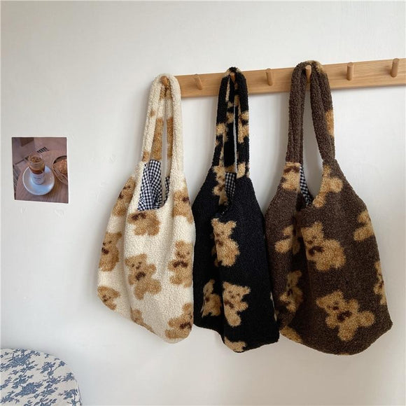 Fluffy Teddy Reversible Tote Bag: 3 designs