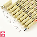 Sakura Pigma Micron Fineliner Pens: Black Individual and Sets
