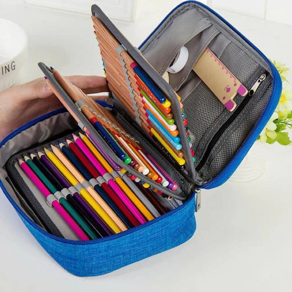 Multi-Layer Pencil Case Organizer: 3 Colors