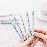 Double Sided 'Milkliner' Japanese Style Highlighters: Set of 12