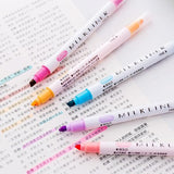 Double Sided 'Milkliner' Japanese Style Highlighters: Set of 12